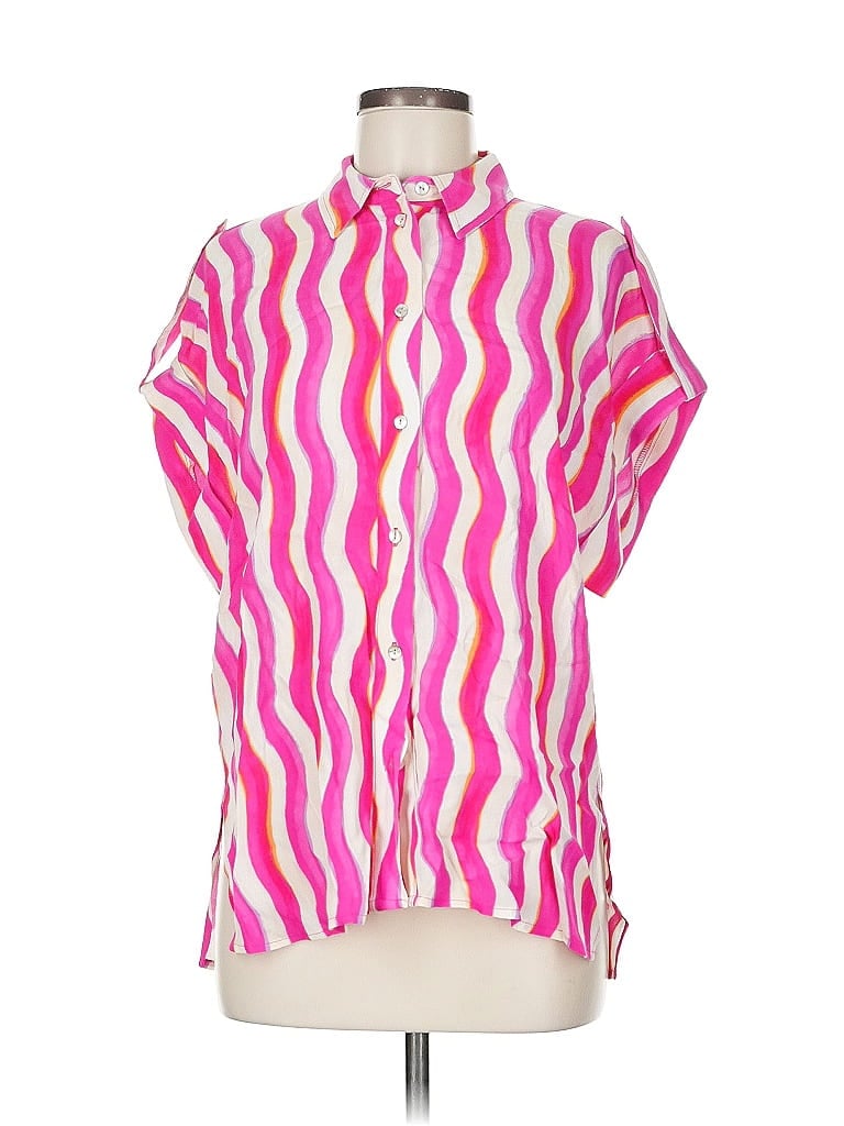 Pre-owned Mng Short Sleeve Blouse In Pink