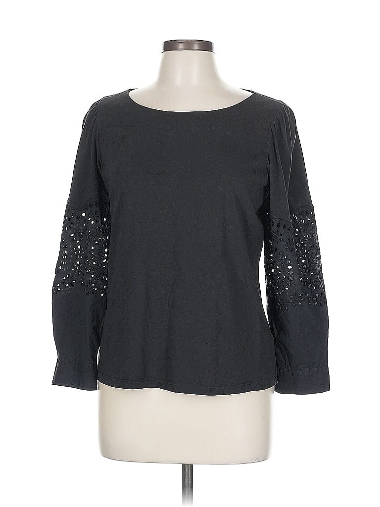 Pre-owned La Vie Rebecca Taylor Long Sleeve Top Gray Boatneck Tops