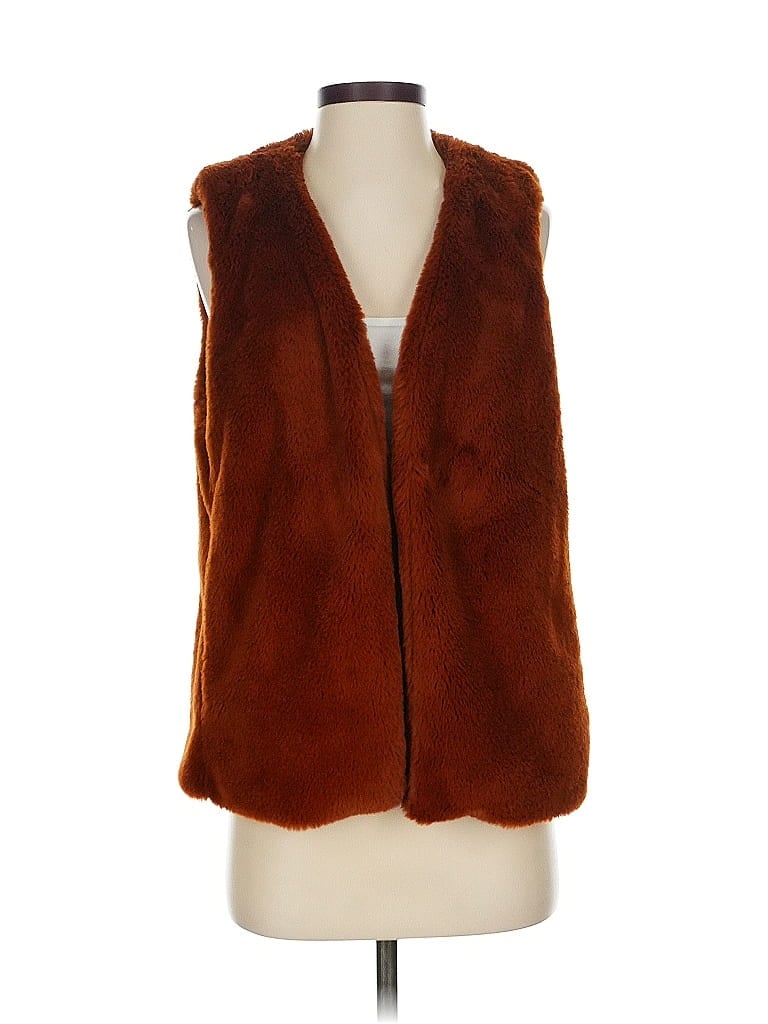 Pre-owned Stella & Dot Faux Fur Vest In Brown
