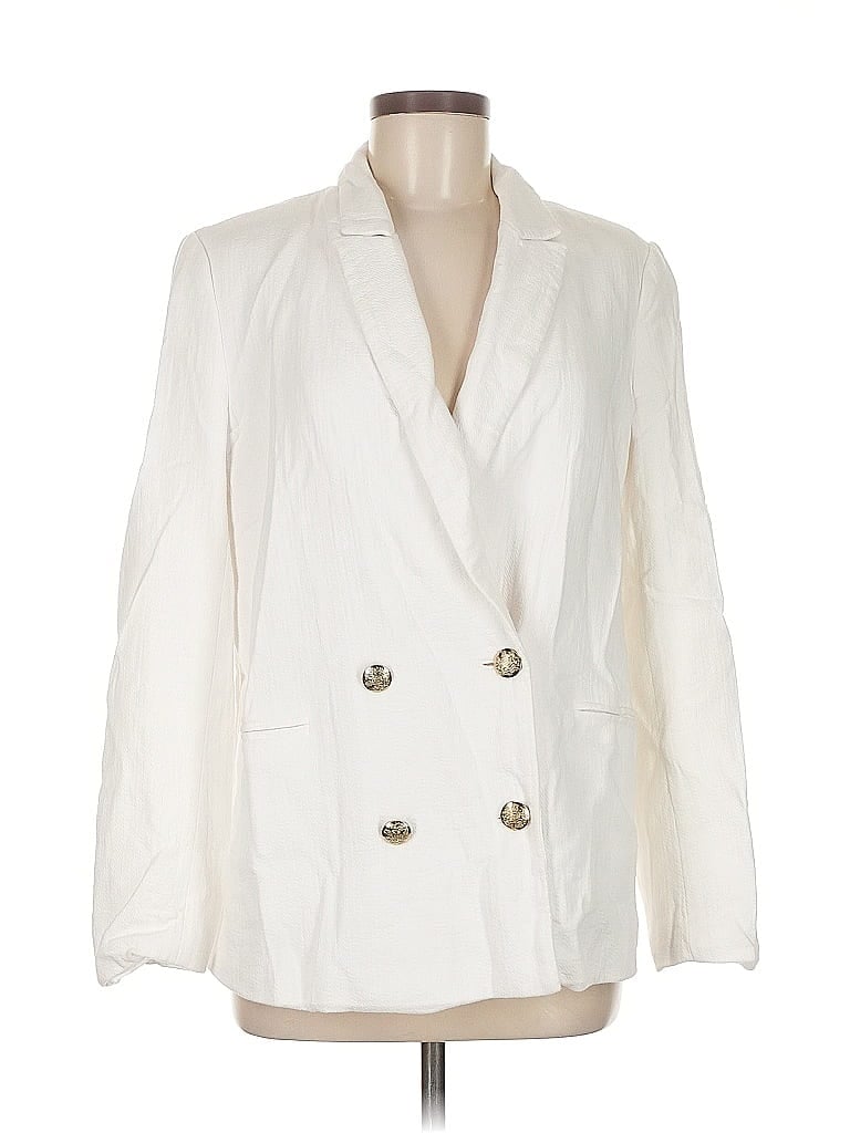 Pre-owned Banana Republic Factory Store Blazer Jacket In White