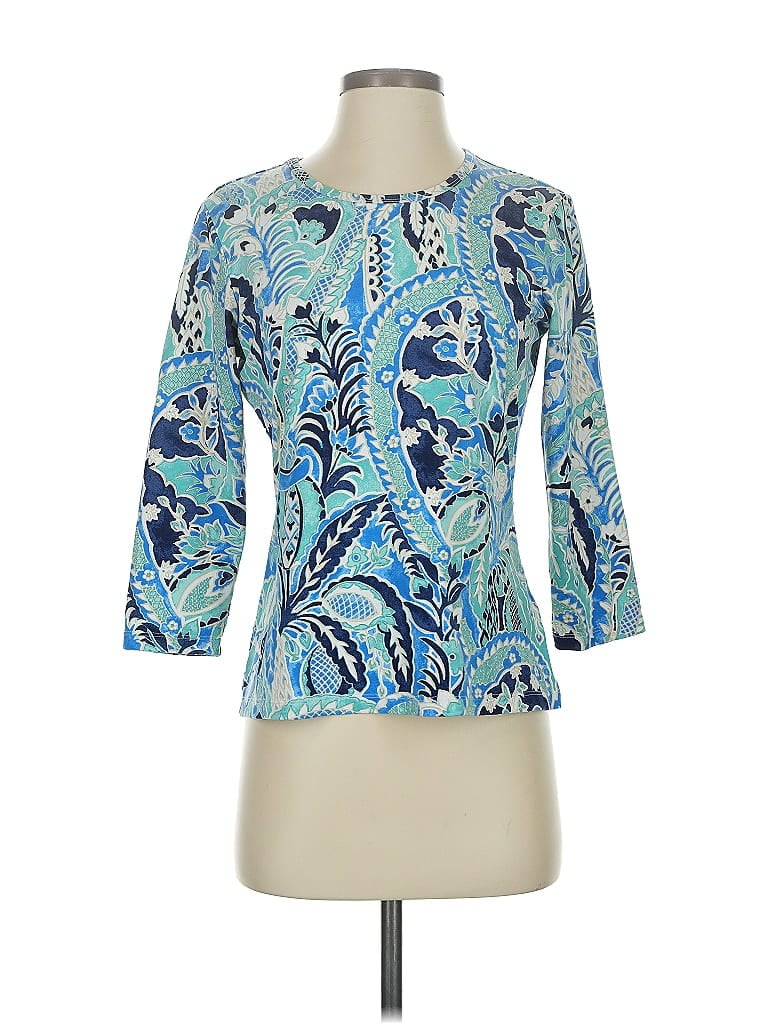 Pre-owned J. Mclaughlin 3/4 Sleeve T-shirt In Blue