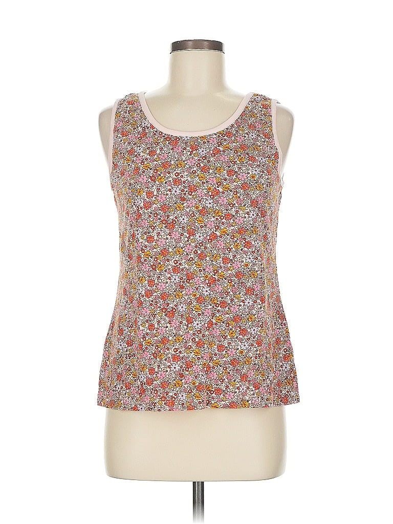 Pre-owned Lands' End Tank Top Orange Strapless Neckline Tops