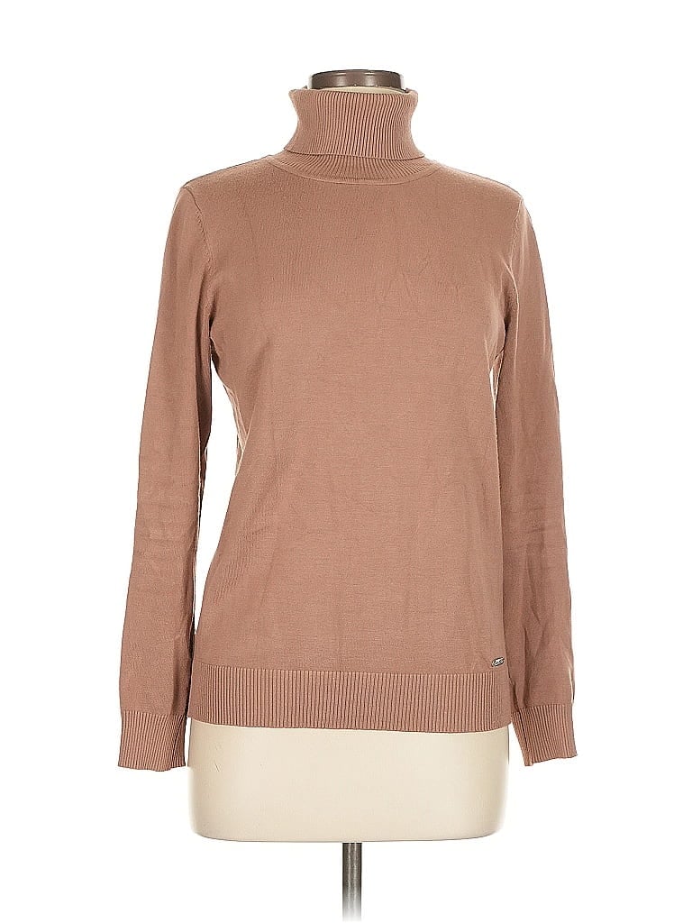 Pre-owned Calvin Klein Turtleneck Sweater In Brown