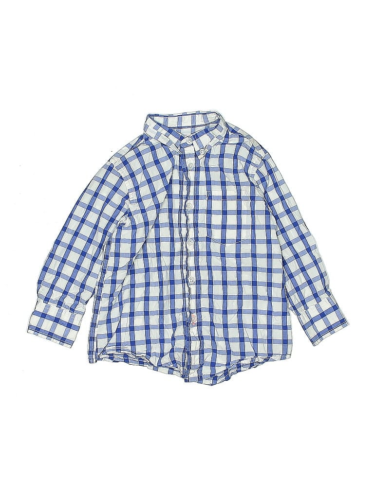 Pre-owned Crewcuts Kids' Long Sleeve Button Down Shirt In Blue