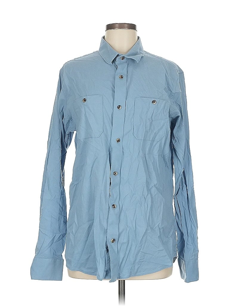 Pre-owned Travis Mathew Long Sleeve Button Down Shirt In Blue