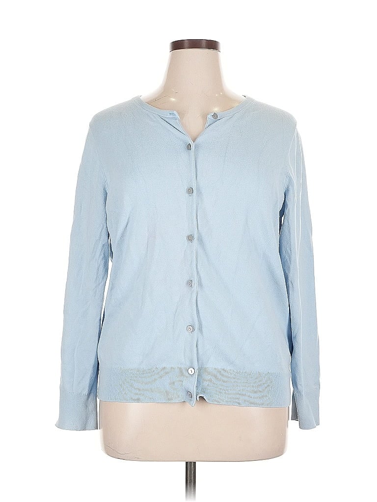 Pre-owned Lands' End Cardigan Sweater In Blue