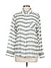 Chaser Stripes Gray Long Sleeve Button-Down Shirt Size M - photo 1