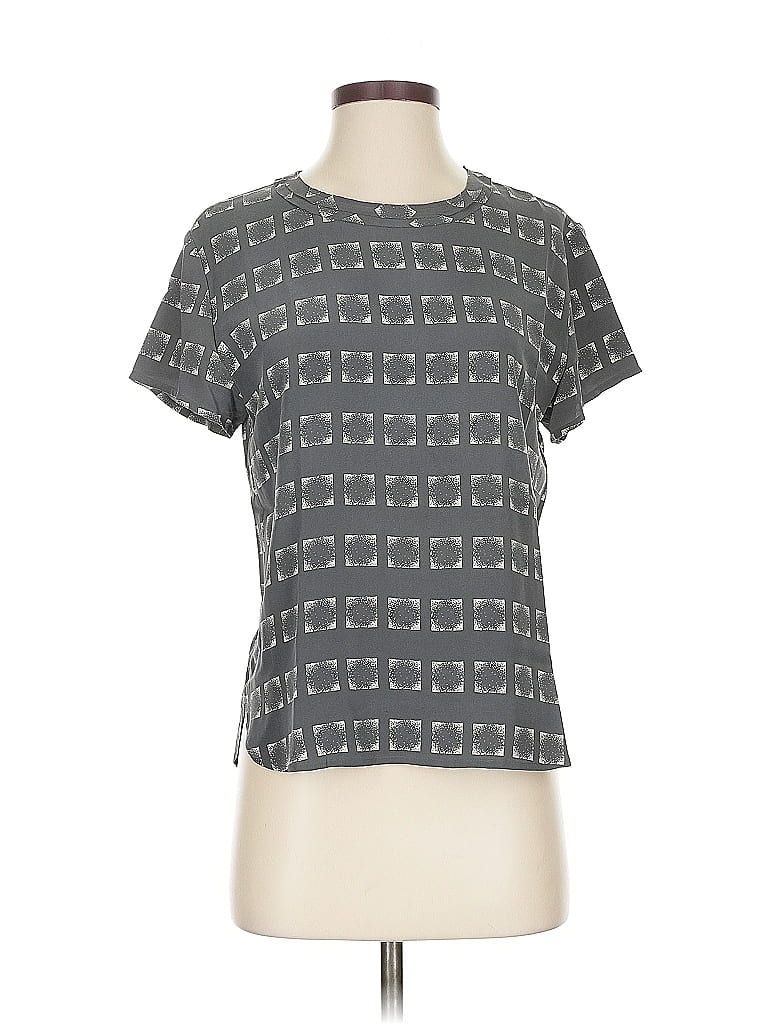 Pre-owned Steven Alan Short Sleeve Top Gray Square Neckline Tops