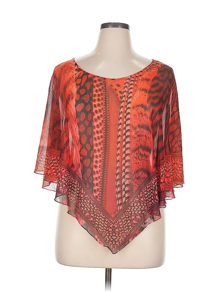Pre-owned Apt. 9 Short Sleeve Blouse In Orange