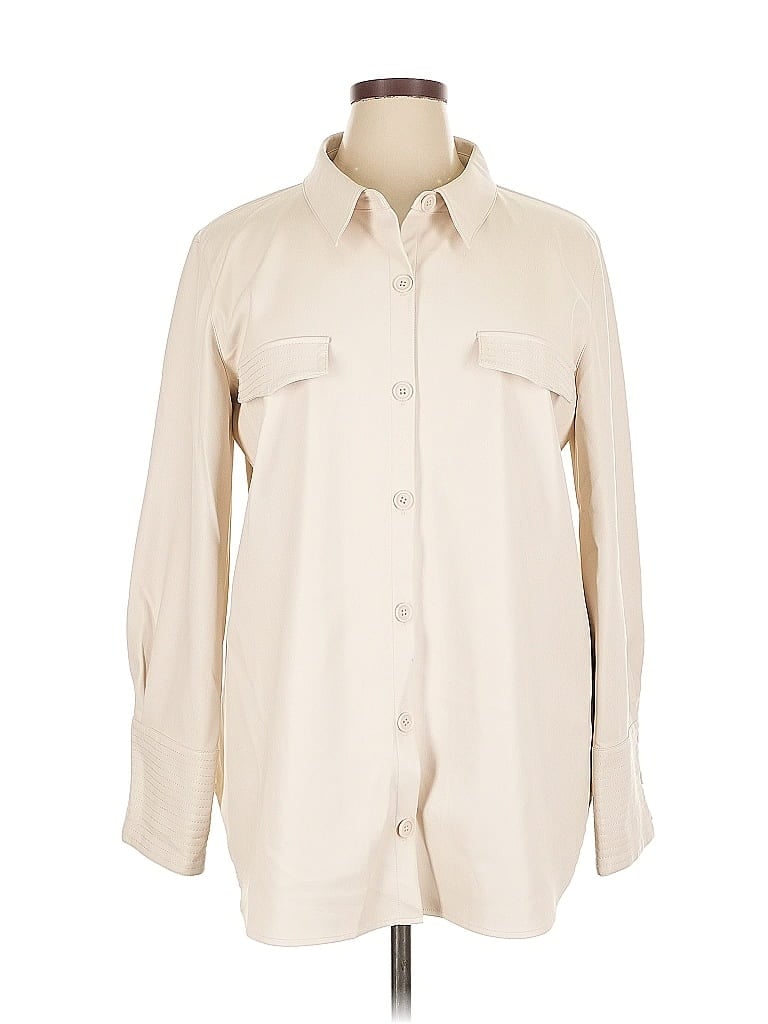 Pre-owned Bb Dakota Long Sleeve Button Down Shirt In White
