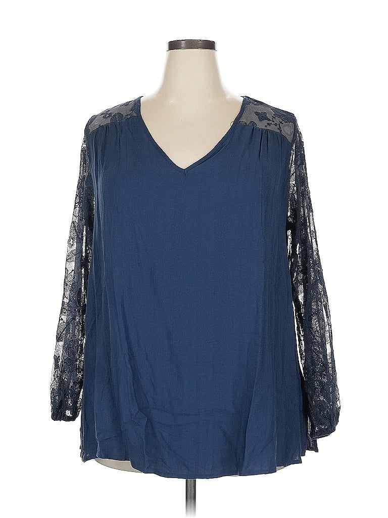 LANE BRYANT Pre-owned 3/4 Sleeve Blouse In Blue