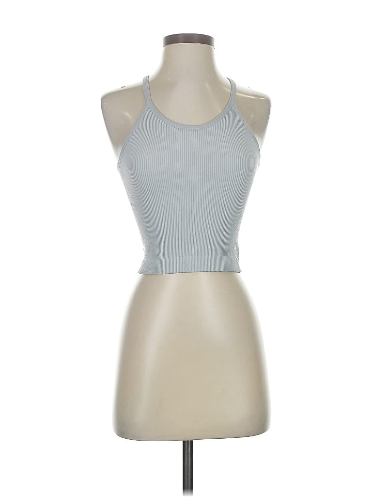 Pre-owned Ododos Tank Top Silver Halter Neckline Tops