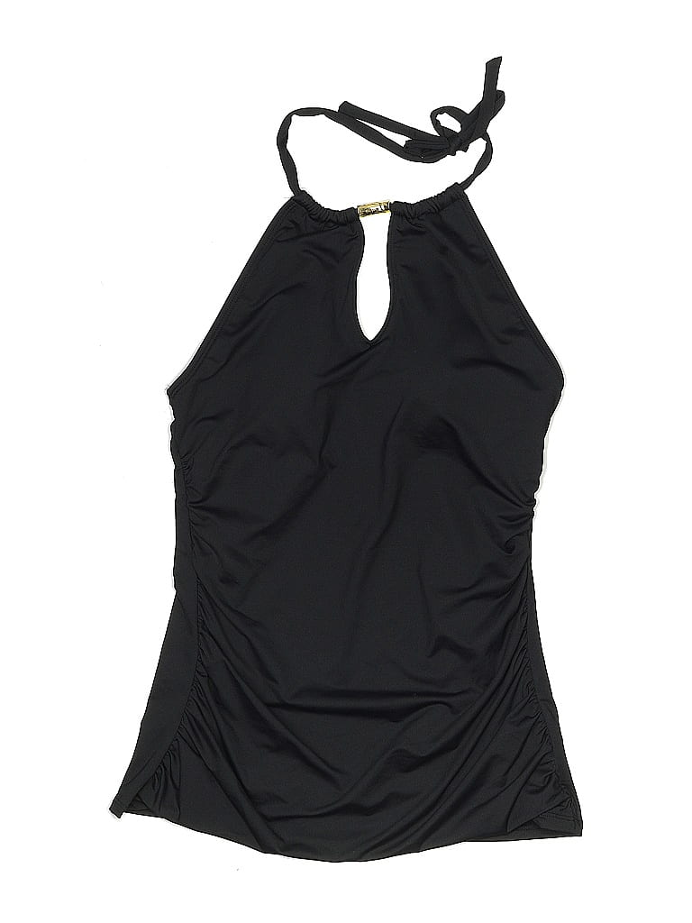 Pre-owned Polo Ralph Lauren Swimsuit Top Black Solid Pattern Swimwear