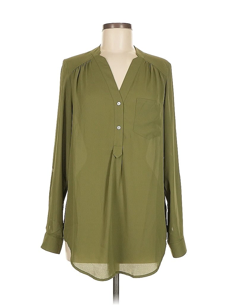 Pre-owned Fervour Long Sleeve Blouse In Green