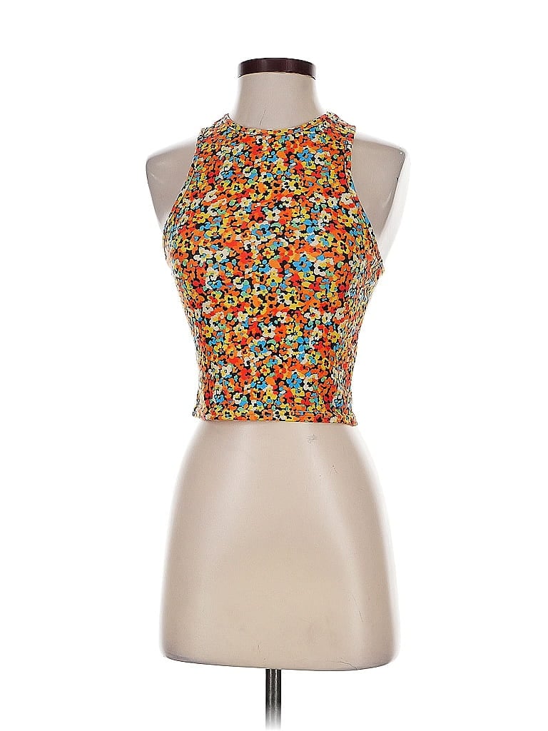 Pre-owned Nasty Gal Inc. Tank Top Orange Halter Neckline Tops