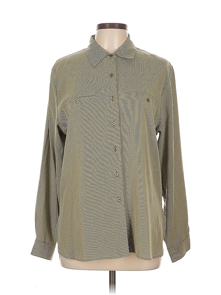 Pre-owned Christopher & Banks Long Sleeve Blouse In Gray
