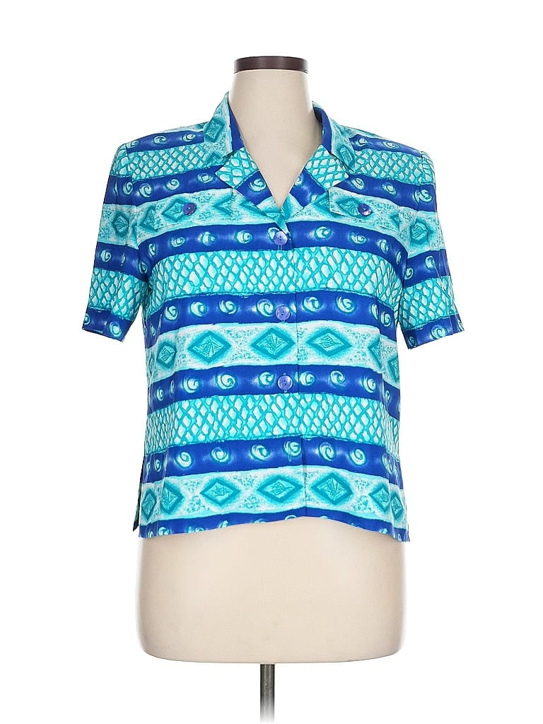 Pre-owned Koret Short Sleeve Blouse In Blue