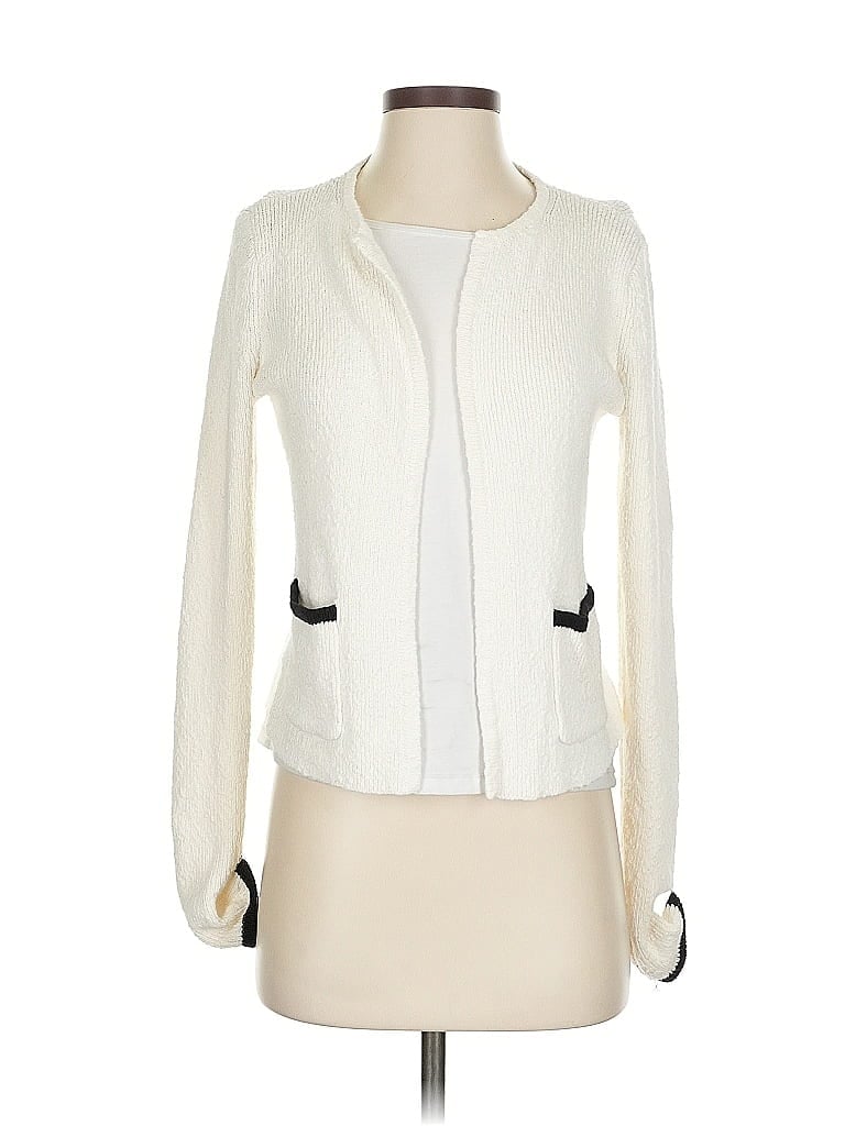 Pre-owned Ann Taylor Factory Cardigan Sweater In White