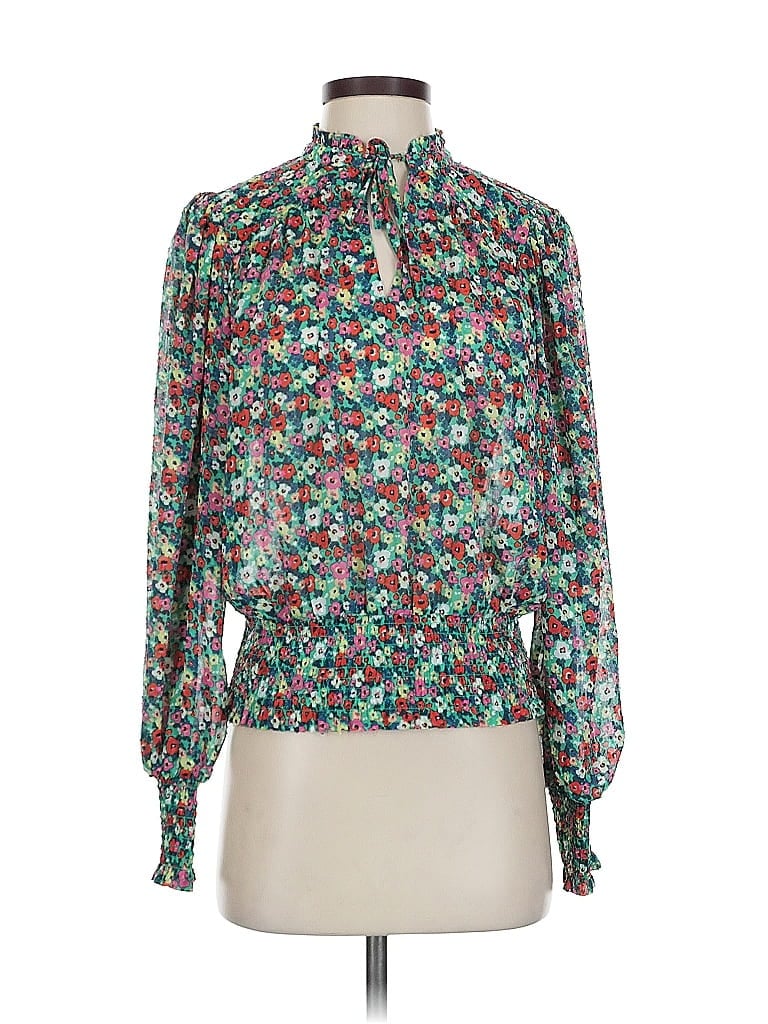 Pre-owned Rachel Zoe Tjx Long Sleeve Blouse In Green