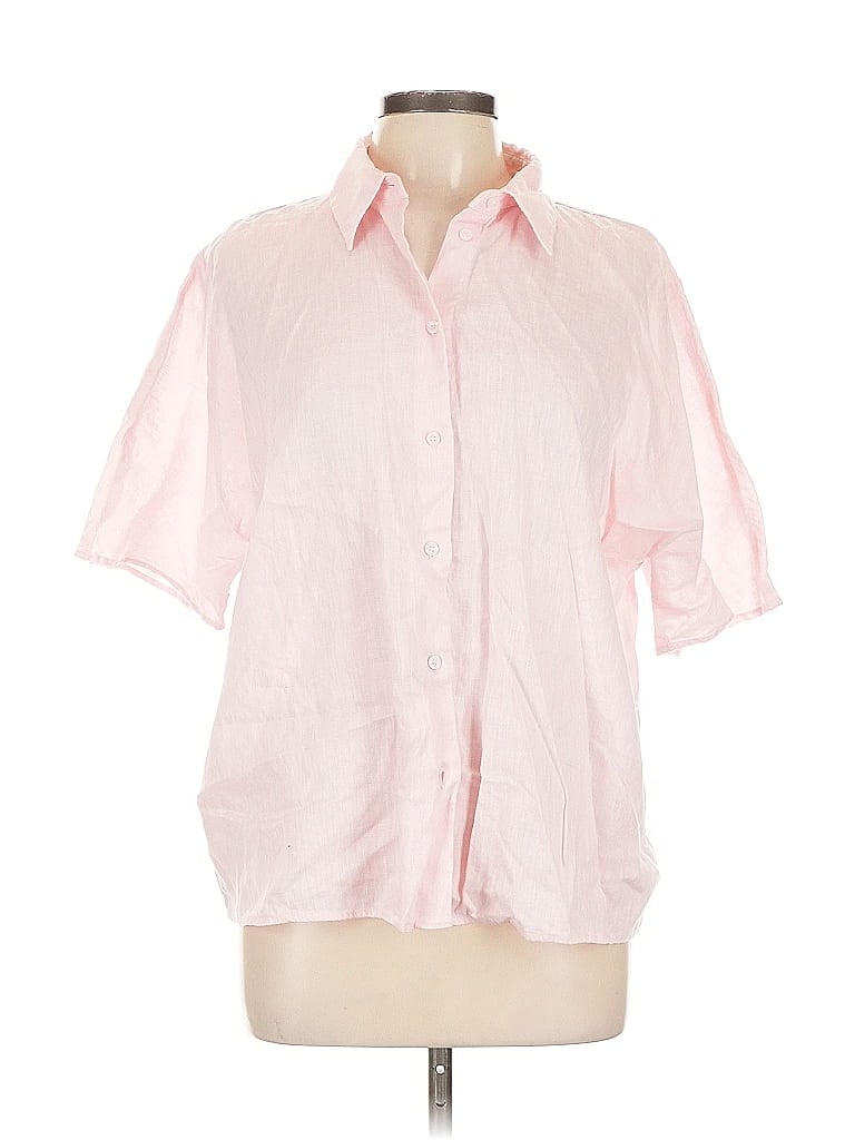 Pre-owned Mng Short Sleeve Blouse In Pink