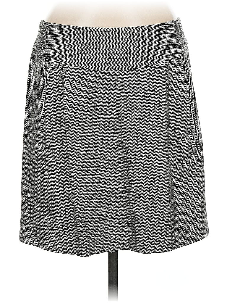 Pre-owned Ann Taylor Loft Wool Skirt In Gray