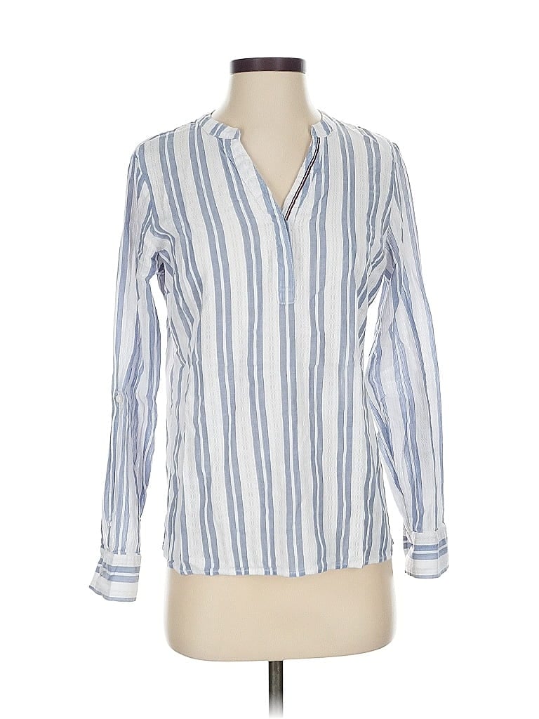 Pre-owned Tommy Hilfiger Long Sleeve Blouse In Blue