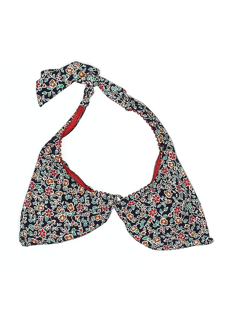 Pre-owned Jessica Simpson Swimsuit Top Blue Paisley Pattern Swimwear