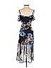 I.N. San Francisco 100% Polyester Floral Blue Cocktail Dress Size XS - photo 2