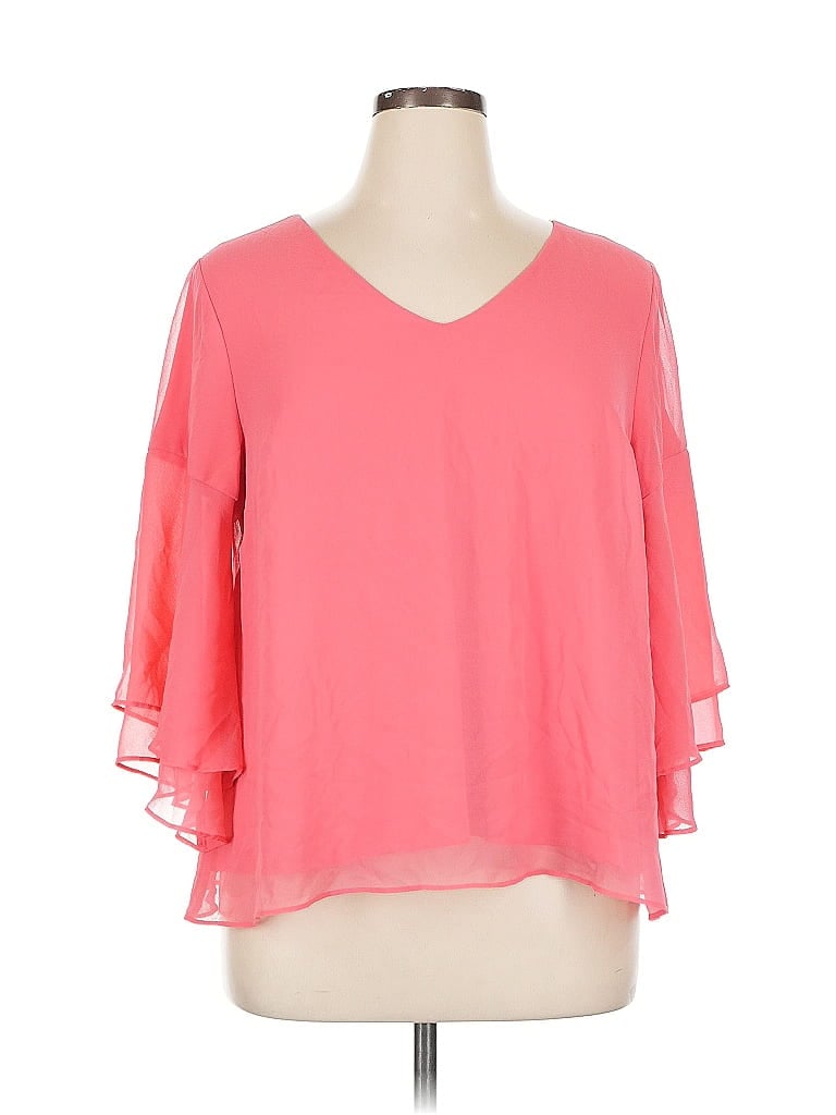 Pre-owned Lane Bryant 3/4 Sleeve Blouse In Pink