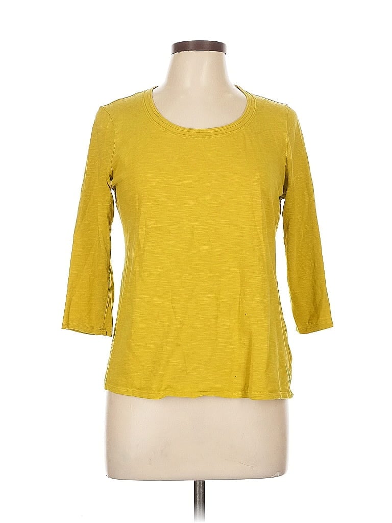 COLDWATER CREEK Pre-owned 3/4 Sleeve T-shirt In Yellow