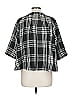 Larry Levine 100% Acrylic Plaid Checkered-gingham Black 3/4 Sleeve Blouse Size 12 - photo 2