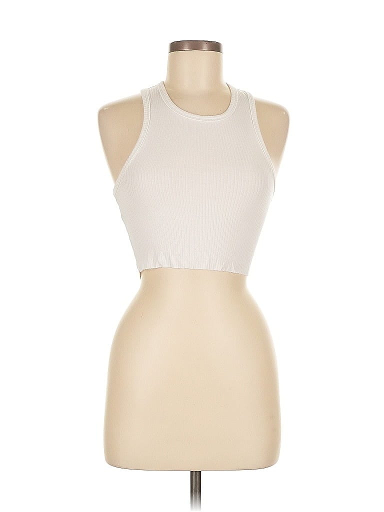 Pre-owned Skylar + Madison Tank Top Ivory Halter Neckline Tops In White