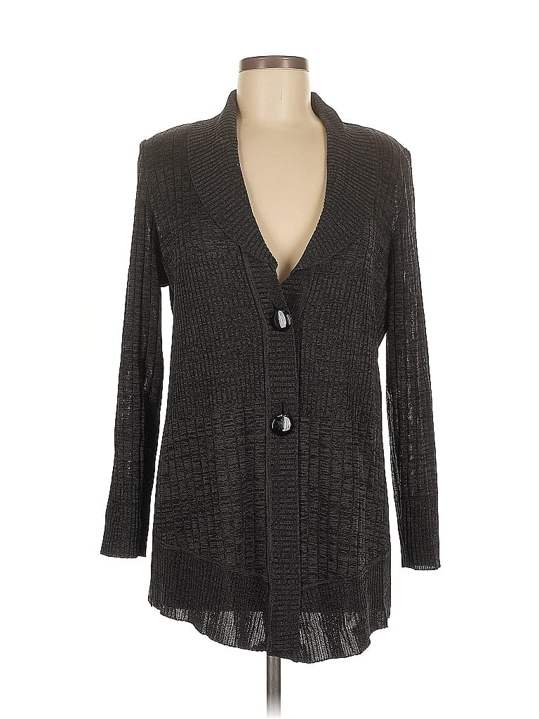 Pre-owned Misook Cardigan Sweater In Gray
