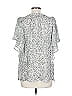 Chaps 100% Polyester Silver Short Sleeve Blouse Size L - photo 2