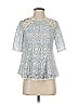 HD in Paris Print Silver Short Sleeve Blouse Size 0 - photo 1