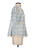 HD in Paris Print Silver Short Sleeve Blouse Size 0 - photo 4