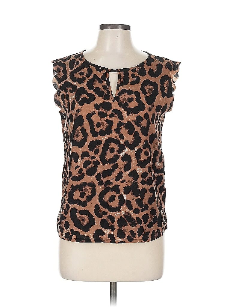 Pre-owned Shein Sleeveless Top Brown Keyhole Neckline Tops