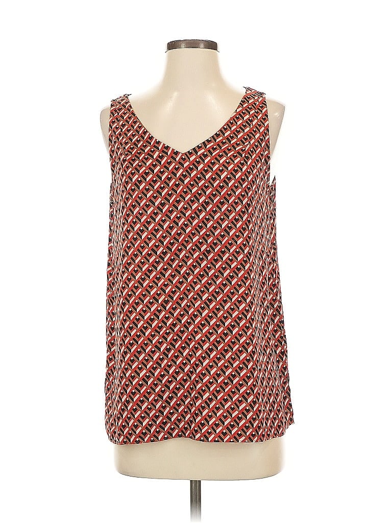 Pre-owned Classiques Entier Sleeveless Silk Top Red Strapless Neckline Tops