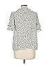 Max Studio 100% Polyester Animal Print Ivory Short Sleeve Blouse Size L - photo 2