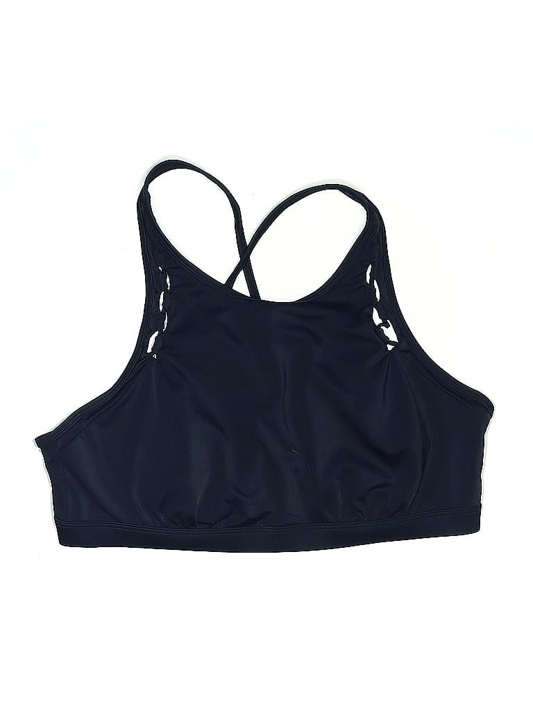 Pre-owned Athleta Swimsuit Top Blue Halter Neckline Swimwear