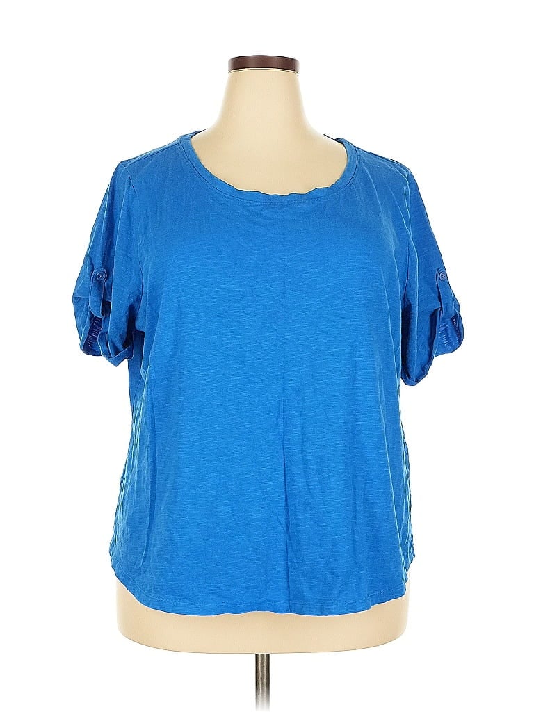 Pre-owned Talbots Outlet Short Sleeve T-shirt In Blue