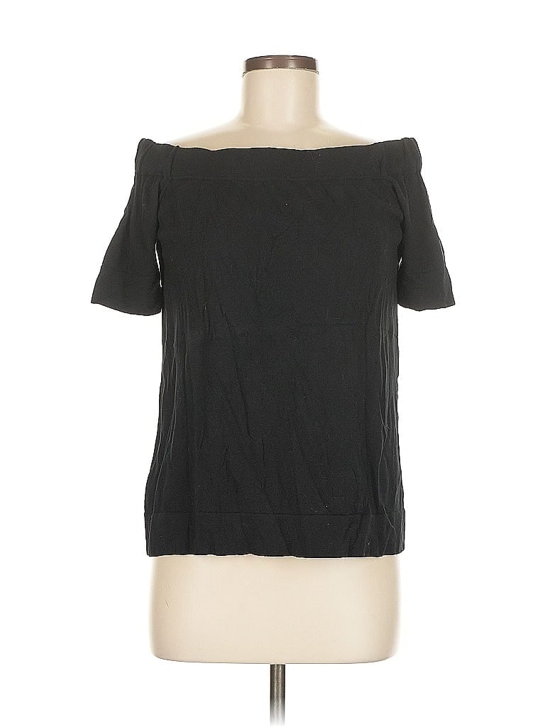 Pre-owned The Limited Short Sleeve Top Black Off The Shoulder Neckline Tops