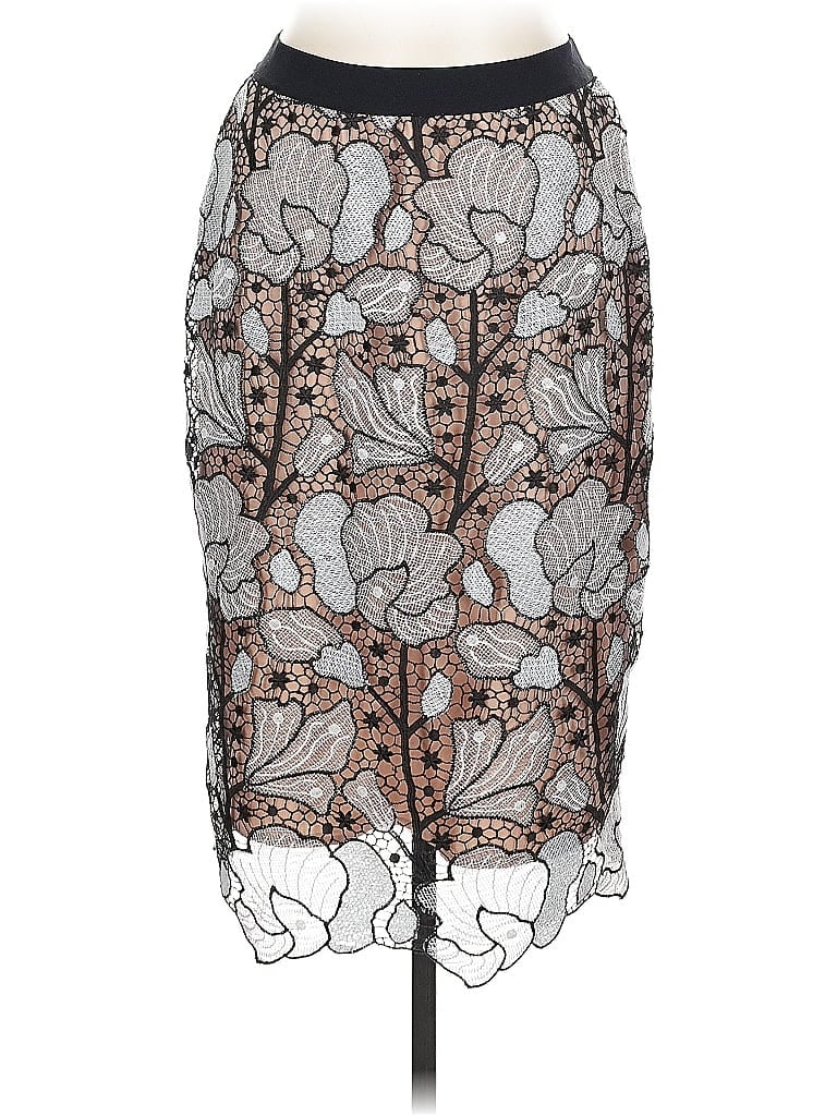 Pre-owned Bcbgmaxazria Formal Skirt In Silver