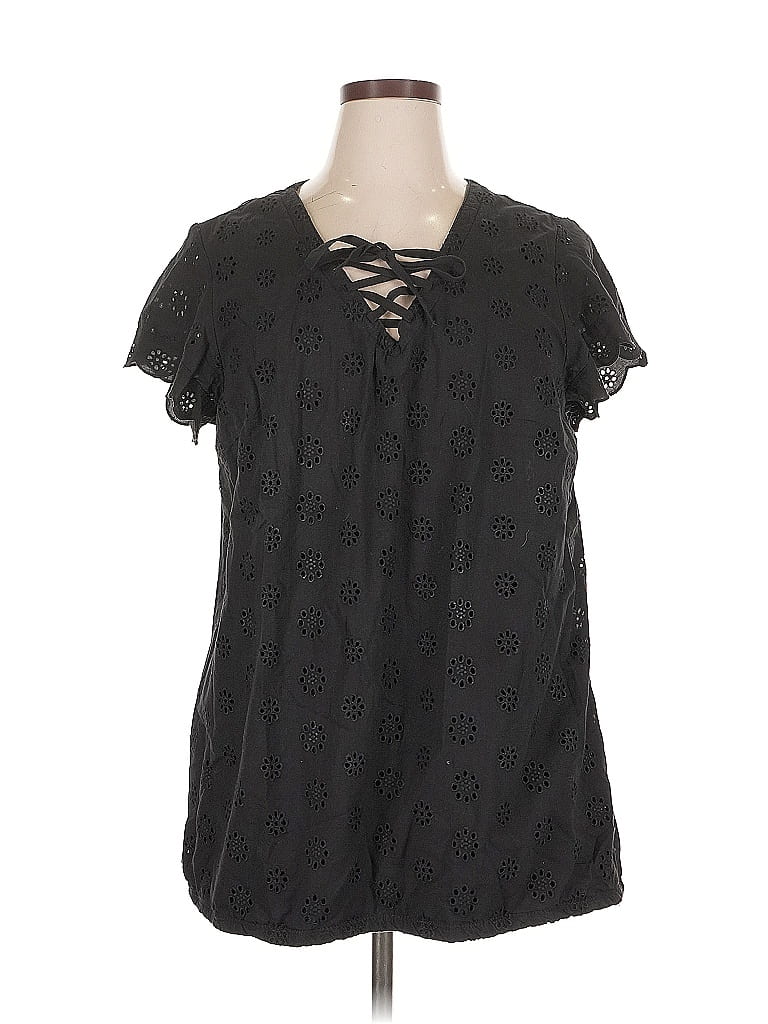 LANE BRYANT Pre-owned Short Sleeve Blouse In Black
