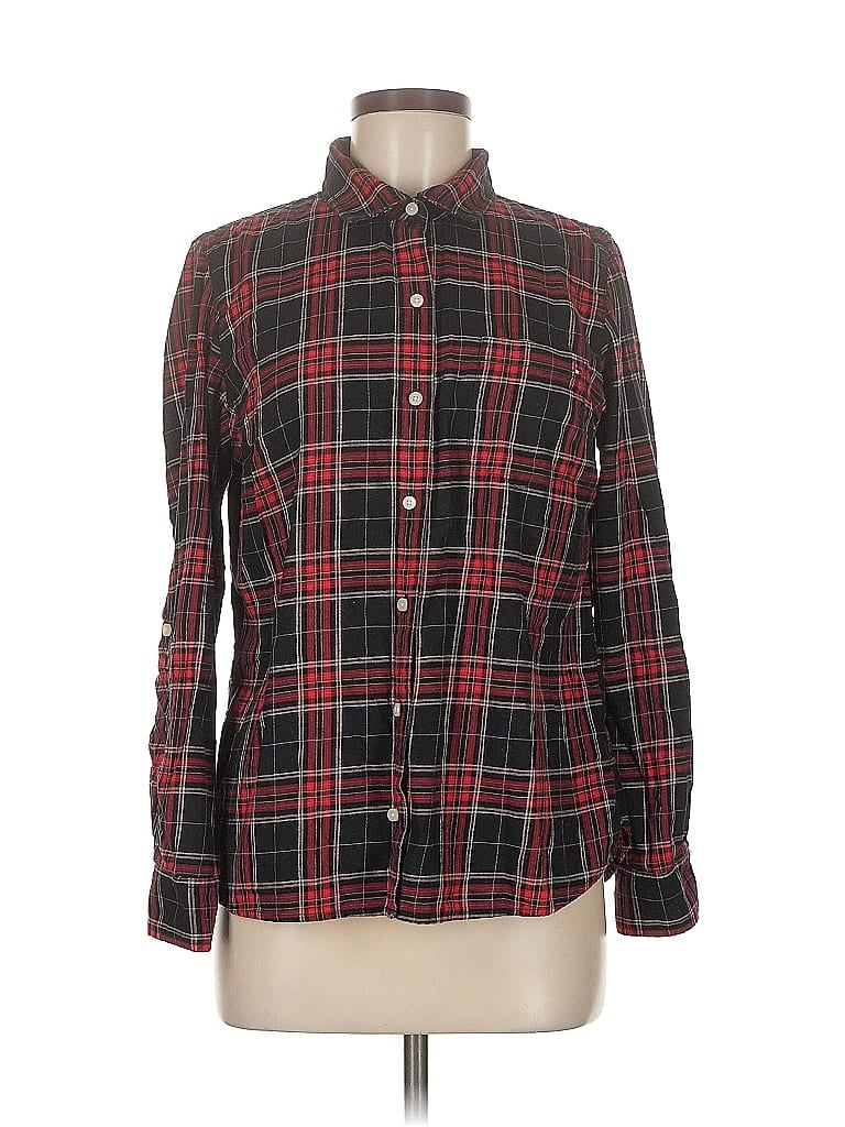 Pre-owned Tommy Hilfiger Long Sleeve Button Down Shirt In Red