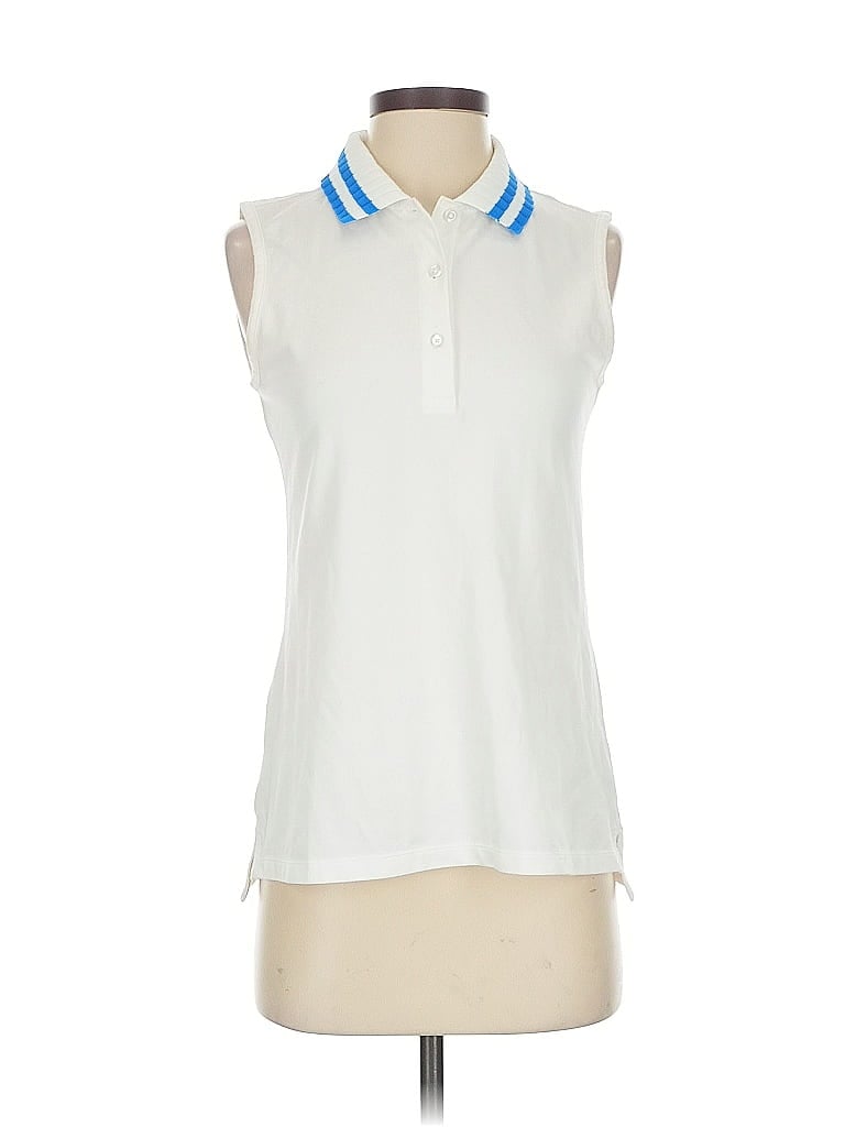Pre-owned Tory Sport Sleeveless Button Down Shirt In White
