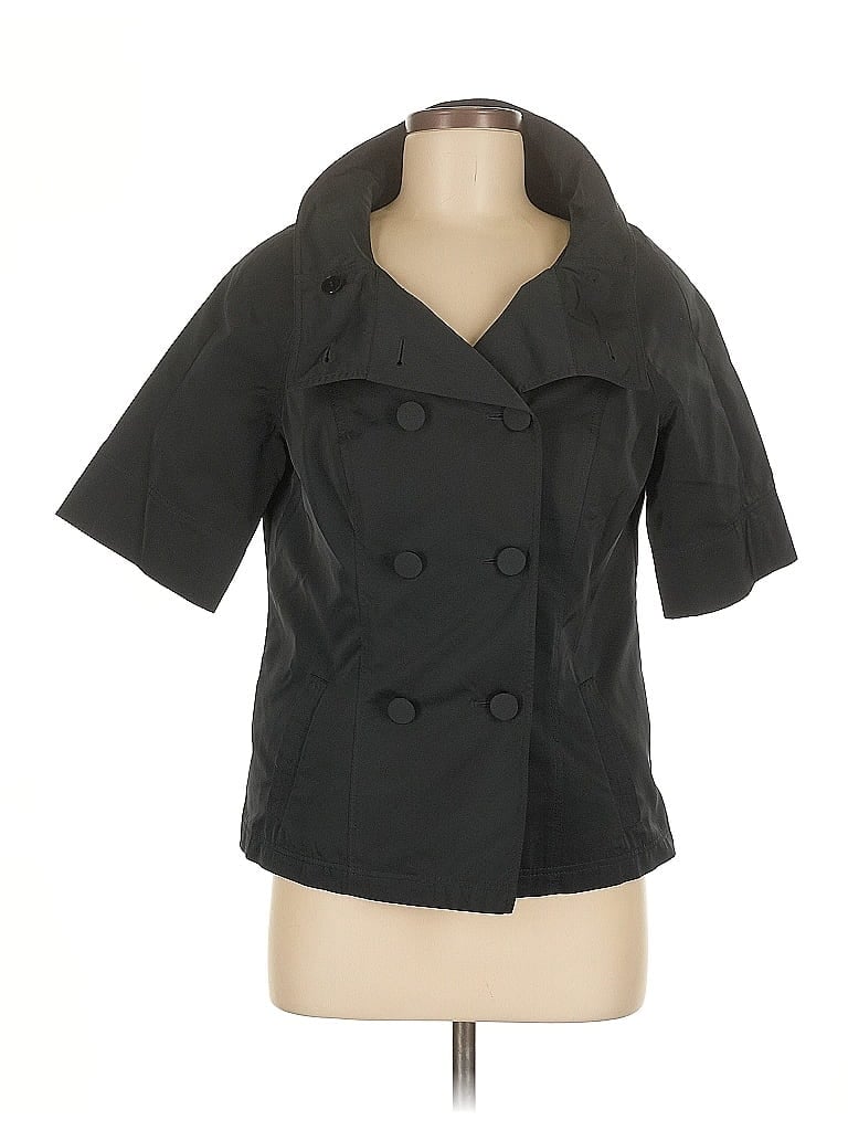 Pre-owned Lafayette 148 Trenchcoat In Black