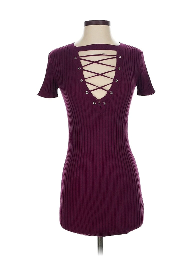 Pre-owned Forever 21 Casual Dress In Burgundy