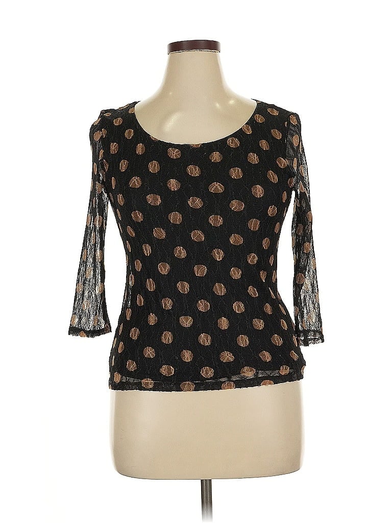 Click to view more detailed imagery on our partner's website Pre-owned Phase Eight 3/4 Sleeve Top Brown Sweetheart Neckline Tops