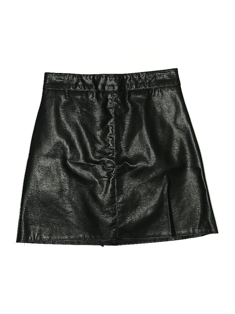 Pre-owned Unbranded Faux Leather Skirt In Black